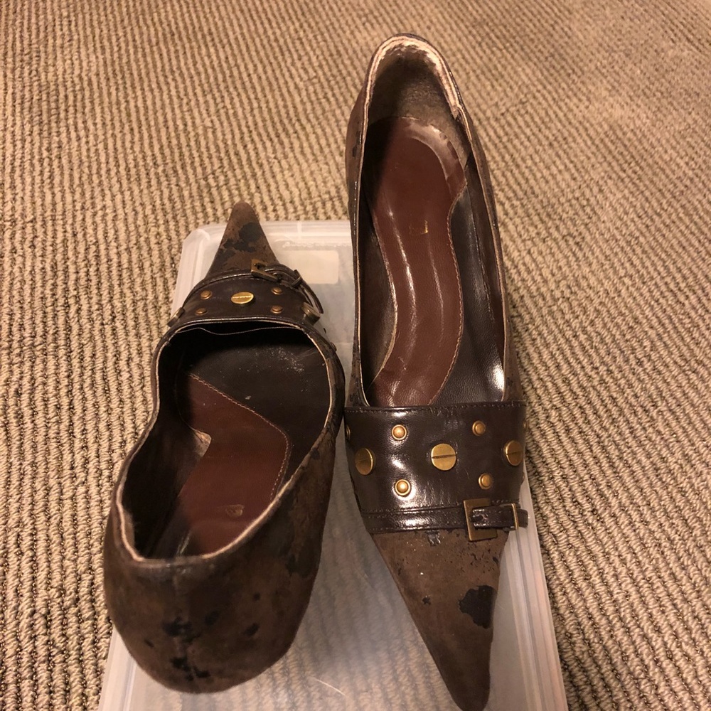 Dark Brown Multi texture Drama pumps